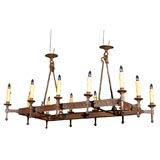French 12 light iron chandelier