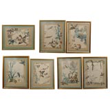 SET OF 7 HAND COLORED BIRD ENGRAVINGS