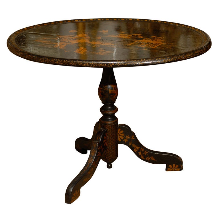 19thC OVAL CHINOISERIE COFFEE TABLE