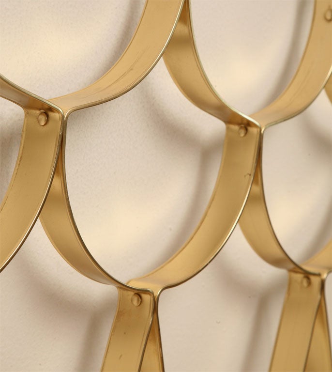 60's Hollywood Regency King Headboard in Gold Anodized Aluminum 6