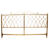 Vintage 60's Hollywood Regency King Headboard in Gold Anodized Aluminum