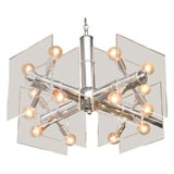 70
s Chrome and Lucite Chandelier