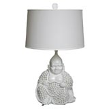 Fabulous Italian "Daisy-Robed" Buddha Lamp