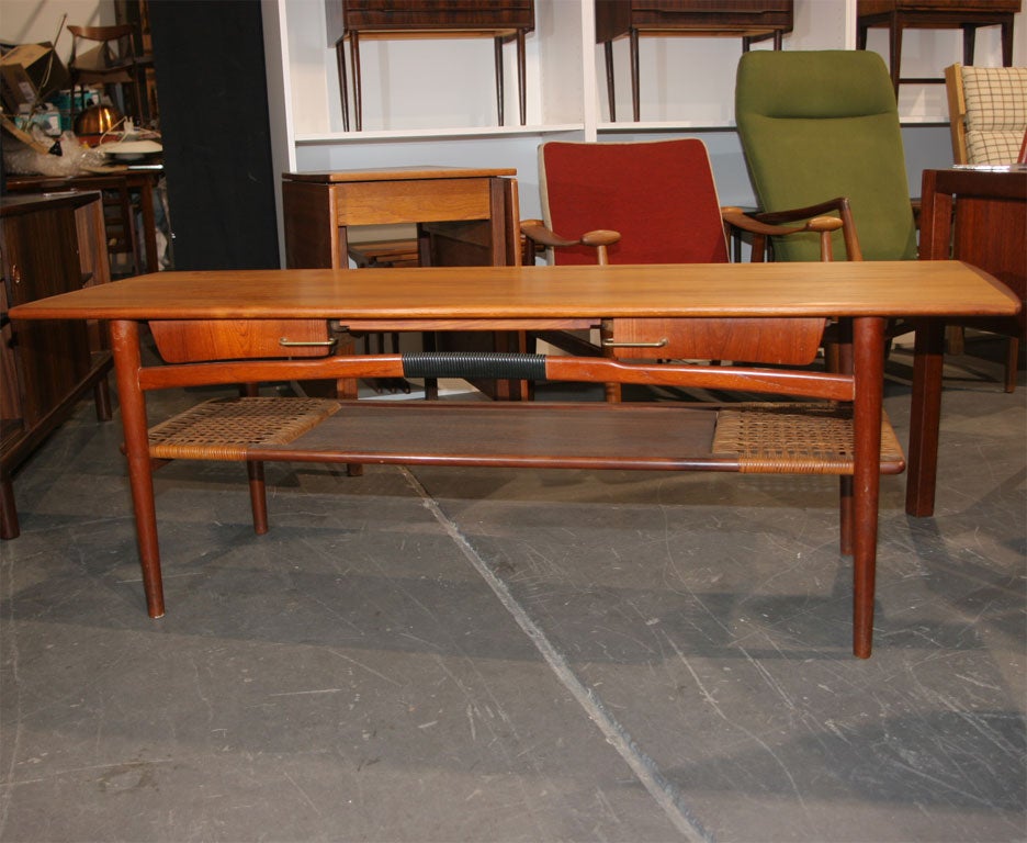 Coffee Table with Canned Shelf by A. Hovmann Olsen