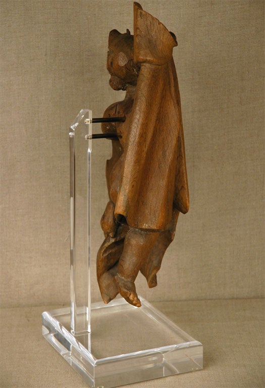 Flemish Oak Statue of a Putto In Excellent Condition In Newport Beach, CA