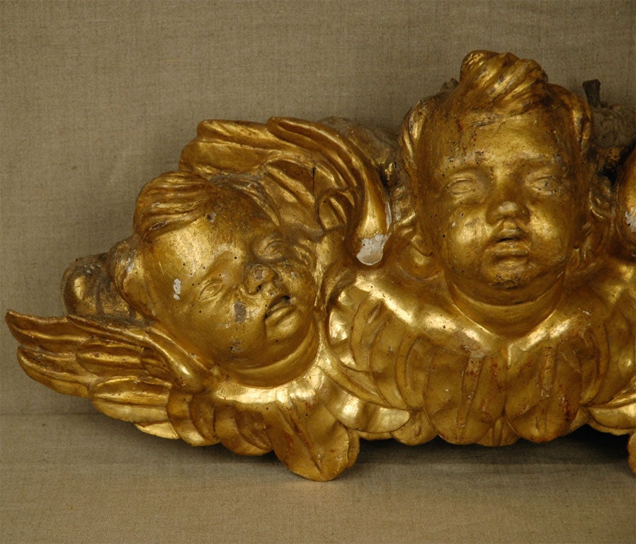 Italian Hand-Carved Group of Cherubim