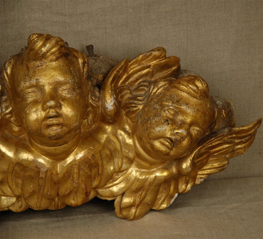 18th Century and Earlier Hand-Carved Group of Cherubim