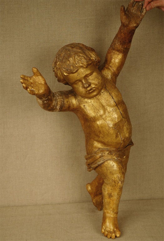 18th Century and Earlier 18th Century Giltwood Angel For Sale