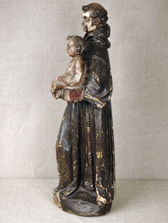 Statue des Heiligen Antonius und des Christuskinds (Französisch) im Angebot