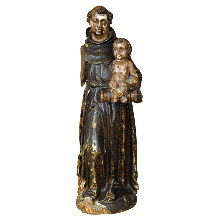 Statue of Saint Anthony and the Christ Child For Sale