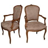 Pair of Louis XV Style fauteuil