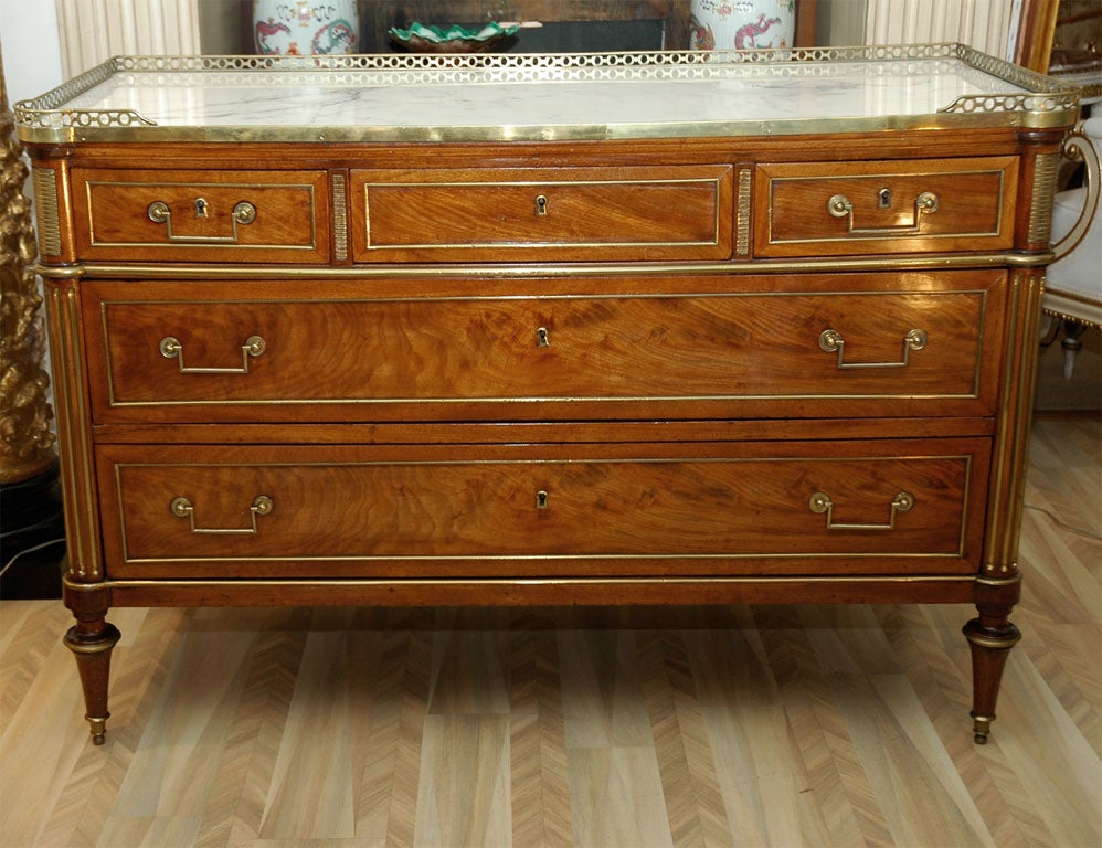 French Directoire Mahogany Marbletop Commode