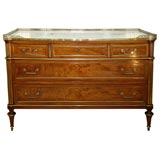 French Directoire Mahogany Marbletop Commode