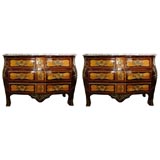 Pair of 19th Century French Bombe Commodes
