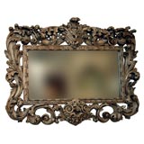 Baroque Italian Silver Gilt Mirror