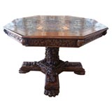 19th Century Italian Oak Center Table