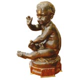 Vintage 19th Century French Bronze Sculpture of a Baby Boy
