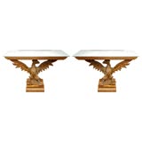 PAIR OF ENGLISH CARVED GILTWOOD CONSOLES IN WILLIAM KENT STYLE