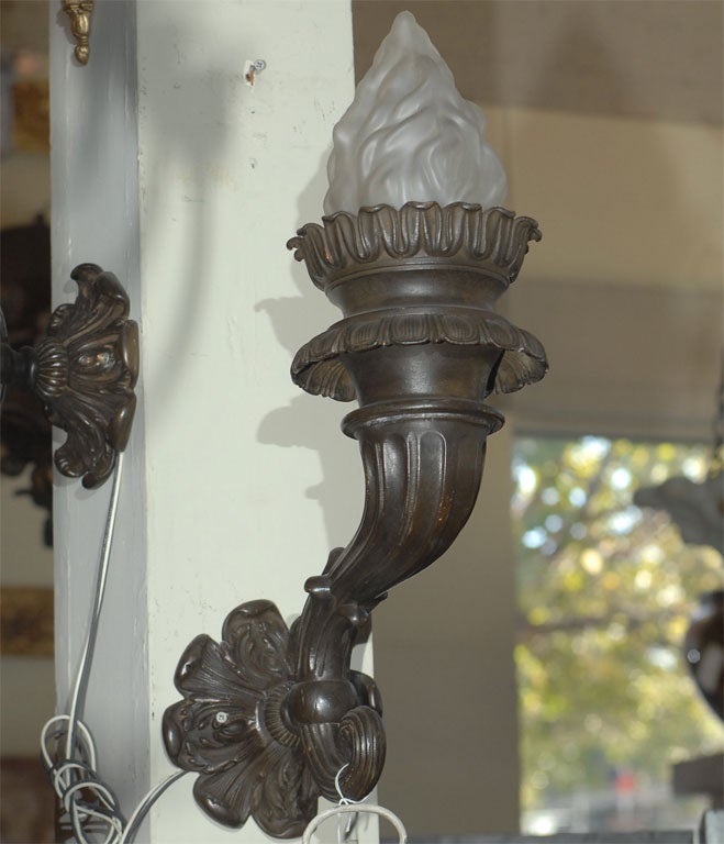 Pair of 19th Century Bronze Sconces 1