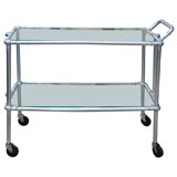 Aluminum and glass bar cart