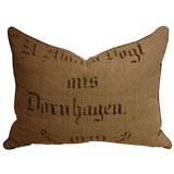 antique textile grain sack pillow