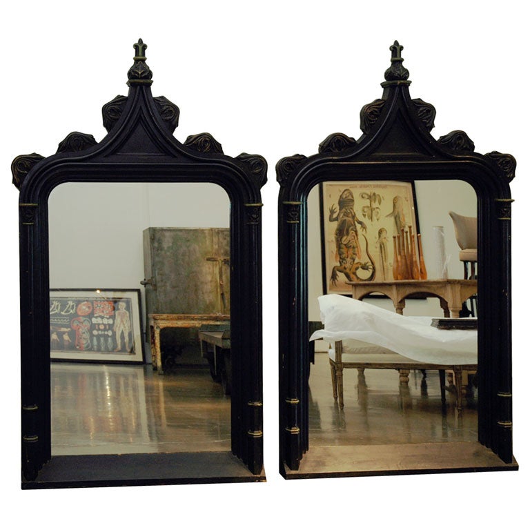set of two gothic style mirriors For Sale