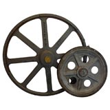 set of two wooden wheel molds