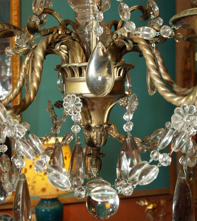 Metal 19th Century Directoire Style Crystal Chandelier