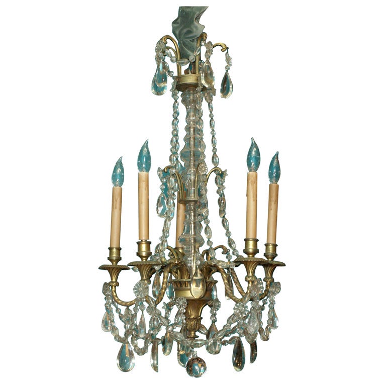 19th Century Directoire Style Crystal Chandelier