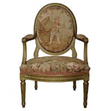 Tapestry Upholstered Gilt Wood Armchair