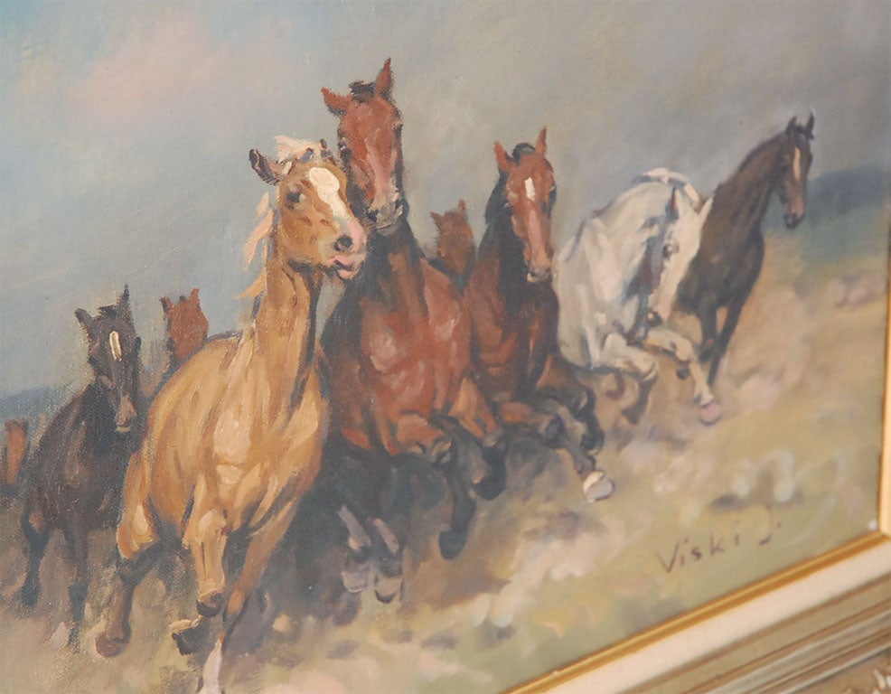 Canvas Oil Painting of Horses