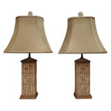 Antique Pair of  Ivory lamps
