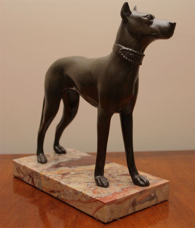 Bronze Regency period Great Dane In Excellent Condition For Sale In New York, NY