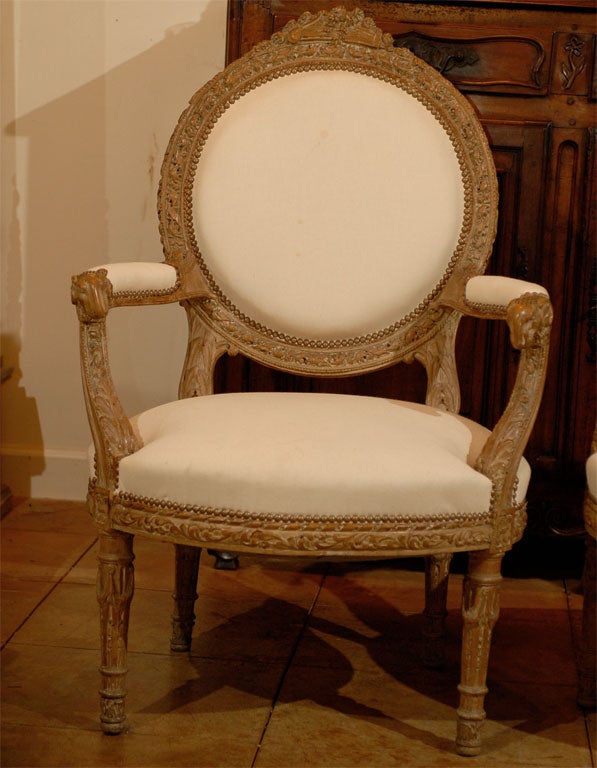 Pair of Late 19th Century French Ram's Head Arm Chairs In Excellent Condition In Atlanta, GA