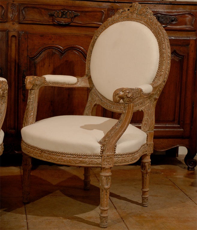 Pair of Late 19th Century French Ram's Head Arm Chairs 1