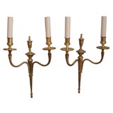 pair of antique bronze wall sconces
