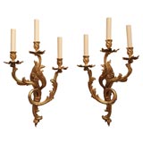 pair of hand chiselled sconces
