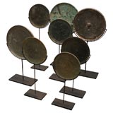 Antique Bronze Mirrors on Stands.
