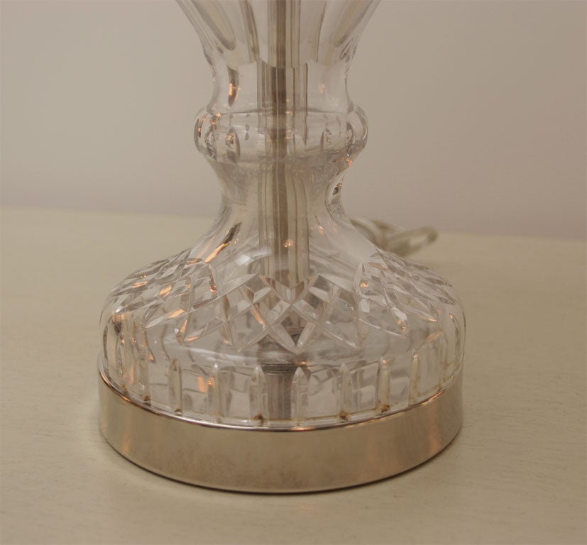 Waterford Style Cut Glass Table Lamp For Sale 1
