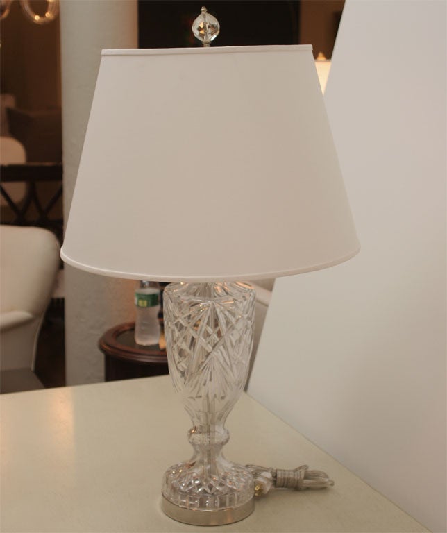 Waterford Style Cut Glass Table Lamp For Sale 2