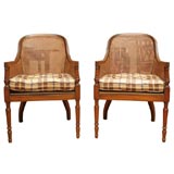 Pair of Louis XVI Style Bergere Chairs