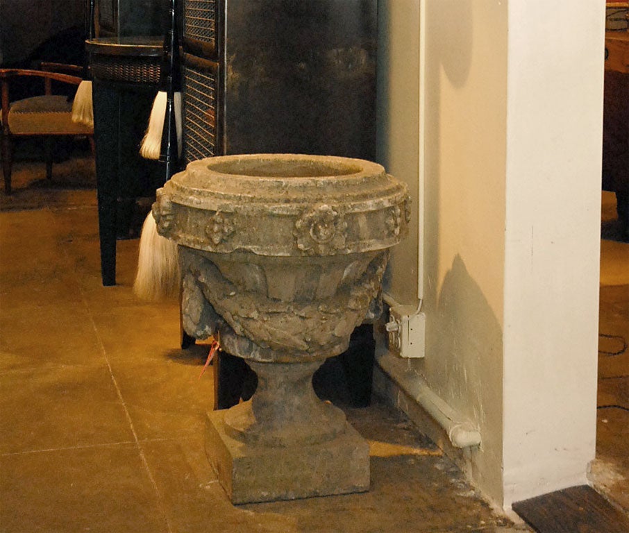 French Neoclassical Revival Cement Urn For Sale