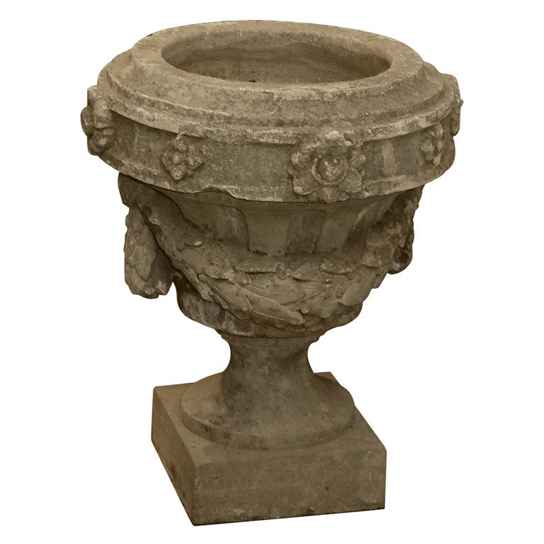 Neoclassical Revival Cement Urn For Sale