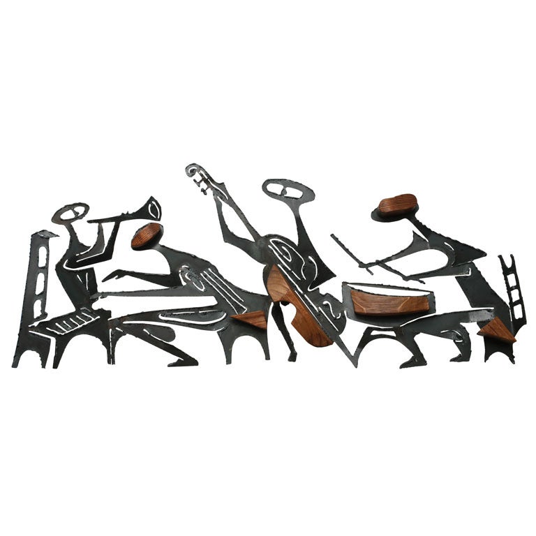 Metal "Jazz" Wall Sculpture For Sale at 1stDibs