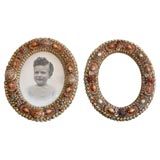 A PAIR OF 19TH C. SHELL FOLK ART FRAMES