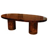 Lacquered goat skin dining table by Aldo Tura