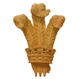 Prince of Wales Feathers Carved Wall Hanging