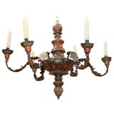 Italian Wood and Tole Candelabra Chandelier
