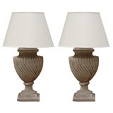 Pair of Urn Shaped Lamps Painted in Grisaille