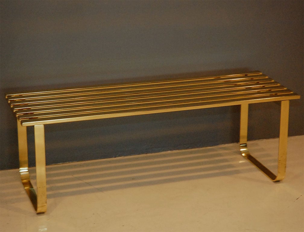 Brass Slat Bench